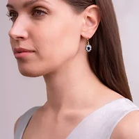 Genuine Gemstone and Diamond Accent Leverback Earrings 18K Gold-plated Sterling Silver