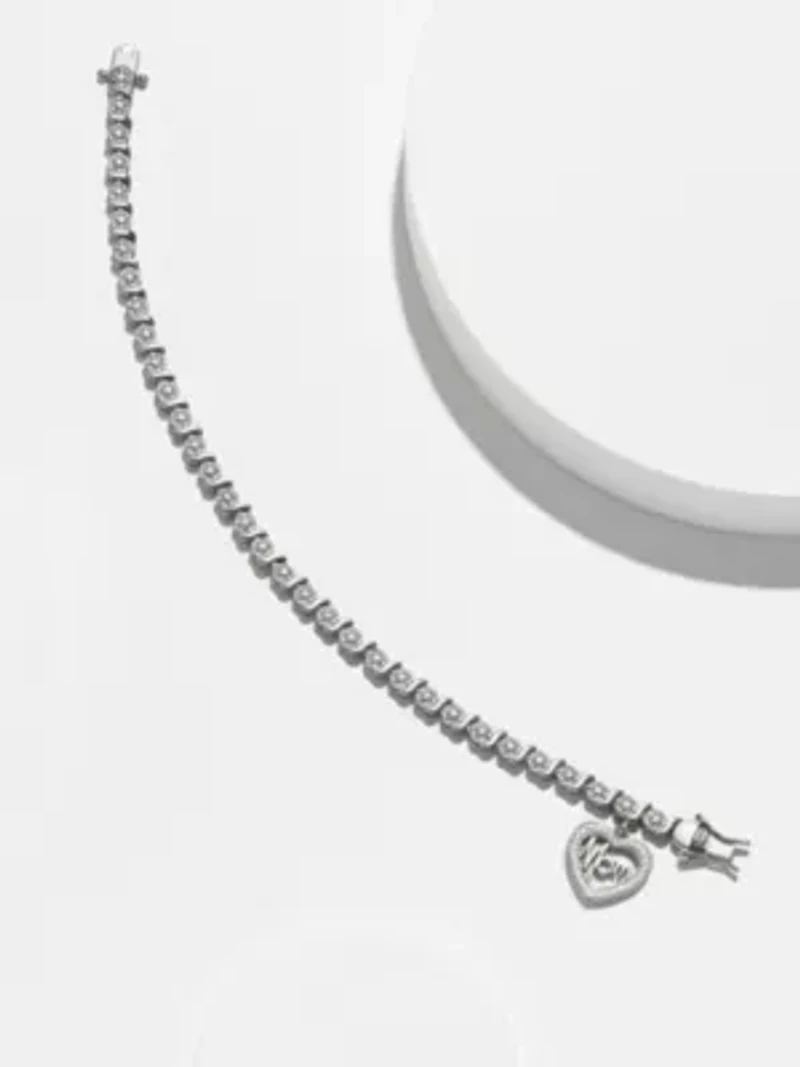 Diamond Accent Mom Bracelet in Silver, Yellow Gold or Rose Gold Over Bronze