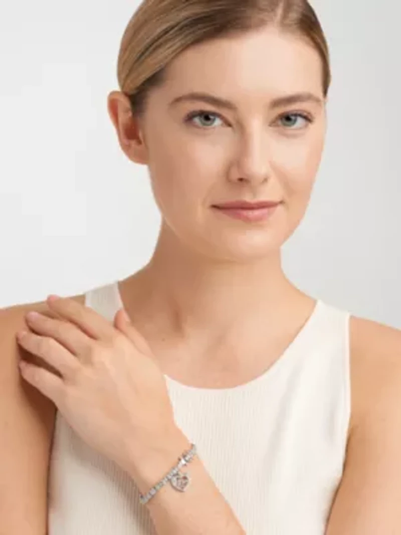 Diamond Accent Mom Bracelet in Silver, Yellow Gold or Rose Gold Over Bronze