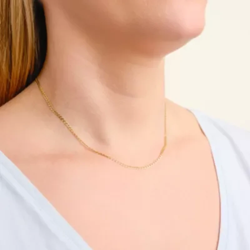10k Yellow Gold Elegant Curb Chain Necklace, Available 16", 18" or 20"