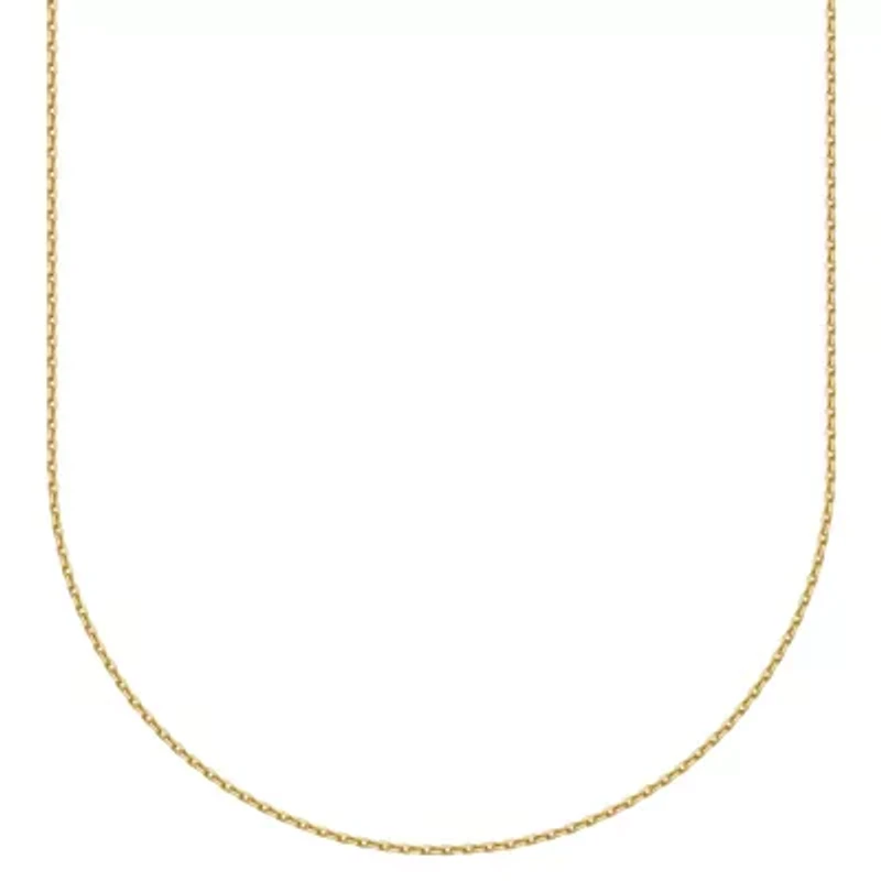 10k Yellow Gold Diamond Cut Elegant Rolo Chain Necklace, Available 16" or 18"