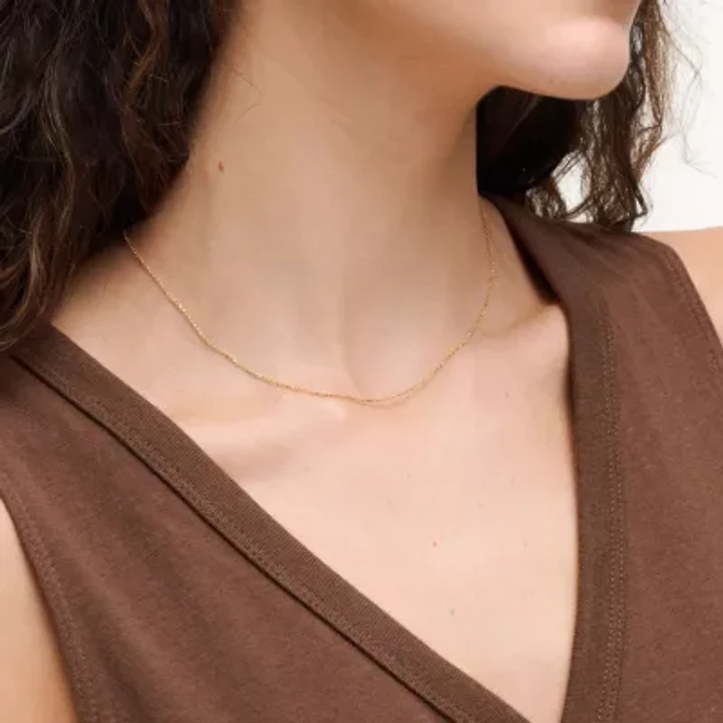 10k Yellow Gold Elegant Diamond Cut Rolo Belcher Chain Necklace, Available 16", 18" or 20"