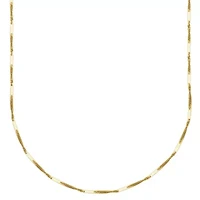 10k Yellow Gold Elegant Singapore Mirror Chain Necklace, Available 16", 18" or 20"
