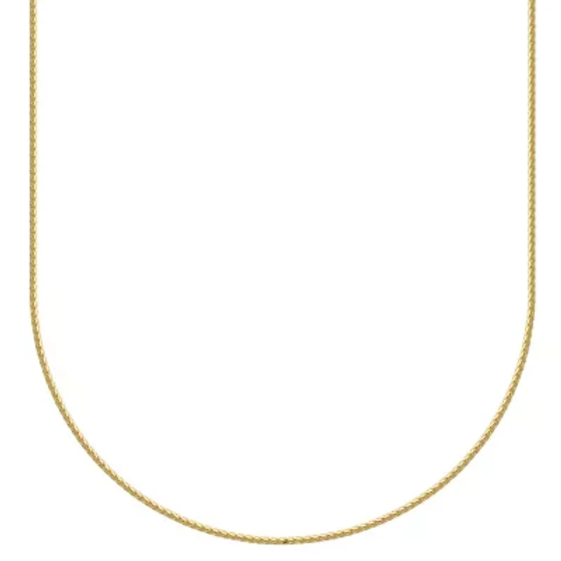 10k Yellow Gold Diamond Cut Round Wheat Elegant Chain Necklace, Available 16", 18" or 20"