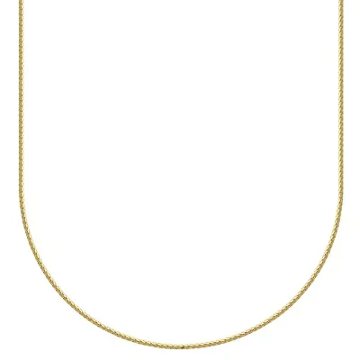 10k Yellow Gold Diamond Cut Round Wheat Elegant Chain Necklace, Available 16", 18" or 20"