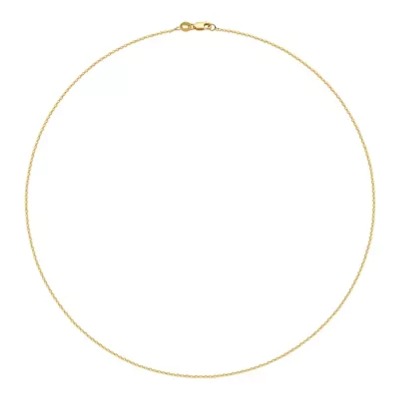 10k Yellow Gold Diamond Cut Rolo Chain Necklace, Available 16" or 18"