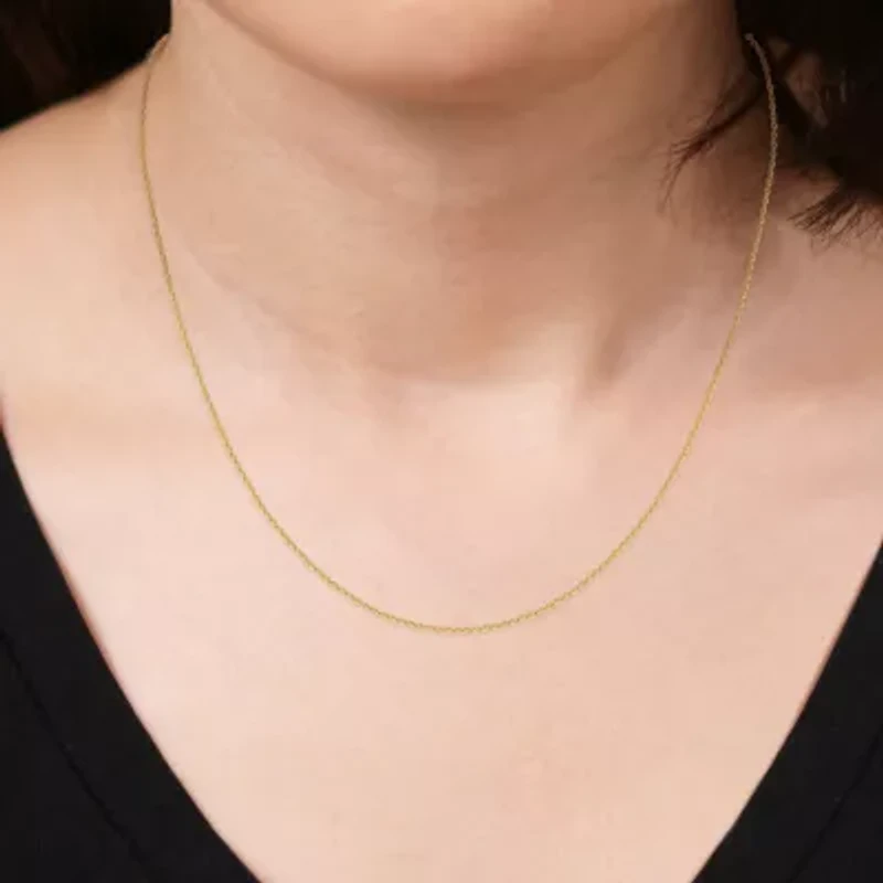10k Yellow Gold Diamond Cut Rolo Chain Necklace, Available 16" or 18"
