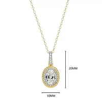 18K Yellow Gold Plated Sterling Silver Birthstone Gemstone and Diamond Accent Halo Pendant Necklace