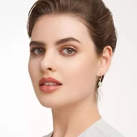 18K Yellow Gold Plated Sterling Silver Birthstone Gemstone and Diamond Accent Halo Leverback Earrings