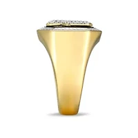 Men's Black Onyx and Created White Sapphire Cross Ring 18k Gold Plated Sterling Silver