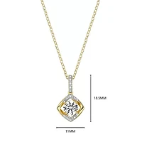 18K Yellow Gold Plated Sterling Silver Birthstone Gemstone and Diamond Accent Drop Pendant Necklace