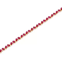Lab Created 18K Yellow Gold Plated Sterling Silver Gemstone and 1/3 CTTW Grown Diamond Tennis Bracelet