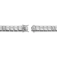 18K Yellow Gold or Rhodium Plated Sterling Silver Men's Cubic Zirconia Bracelet
