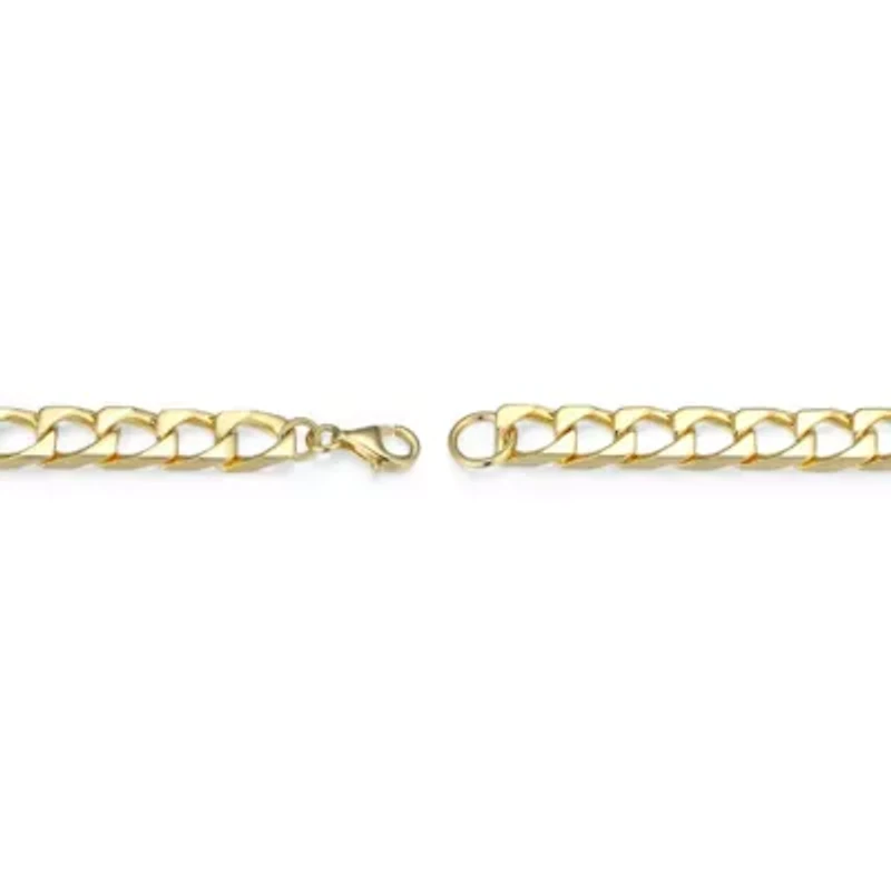 18K Yellow Gold or Rhodium Plated Sterling Silver Men's Cubic Zirconia Bracelet