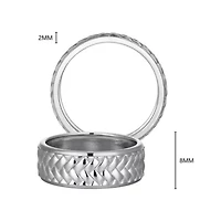 Rhodium Plated Sterling Silver Men's Ring