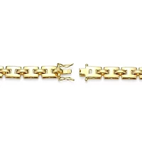 18K Yellow Gold or Rhodium Plated Sterling Silver Men's Cubic Zirconia Bracelet