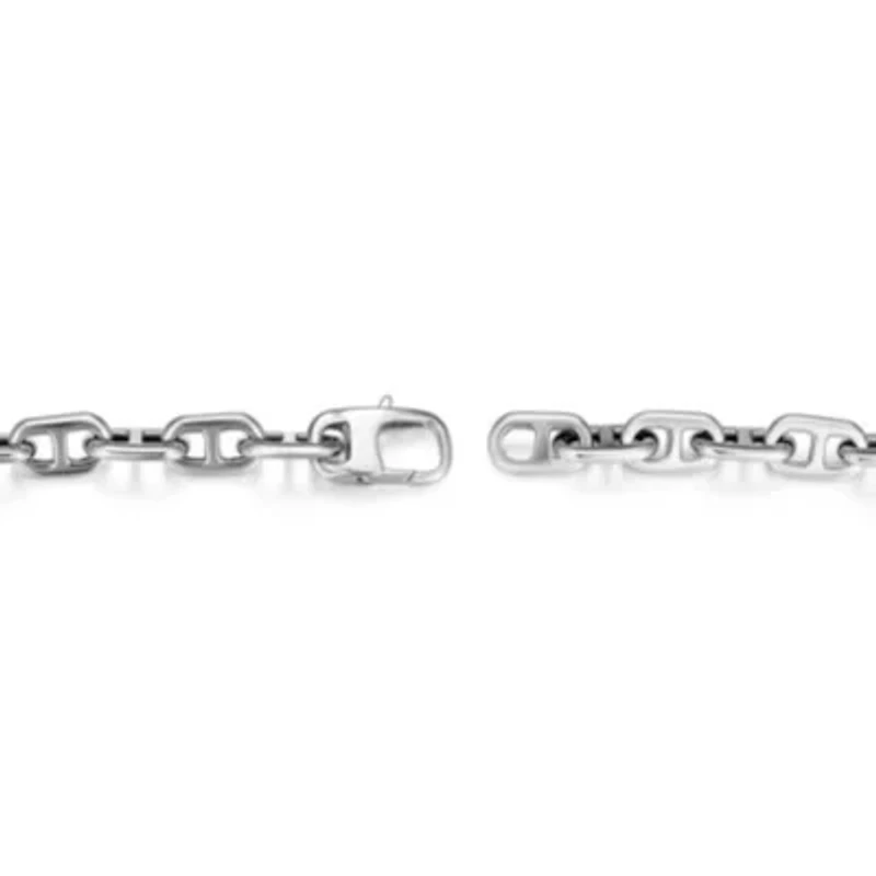Men's Genuine Black Spinel Bracelet Rhodium Plated Sterling Silver