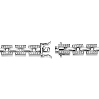 Rhodium Plated Sterling Silver Men's Cubic Zirconia Bracelet