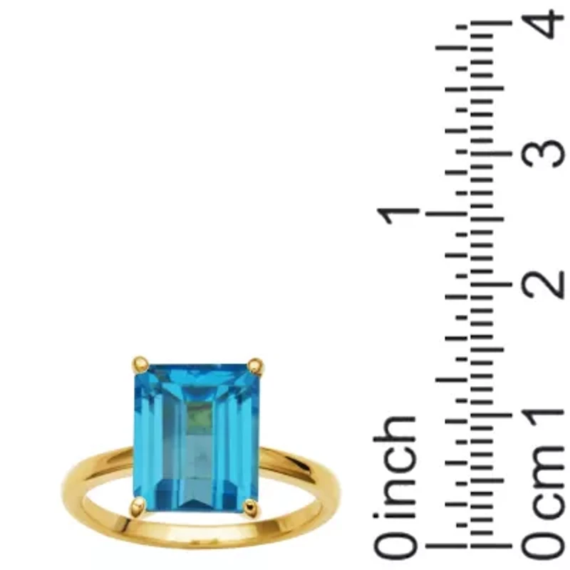 18K Yellow Gold Plated Sterling Silver Women's Genuine Gemstone Ring