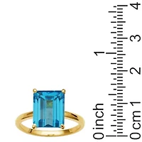 18K Yellow Gold Plated Sterling Silver Women's Genuine Gemstone Ring