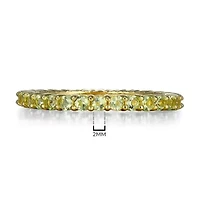 18K Yellow Gold Plated Sterling Silver Women's Genuine Gemstone Eternity Ring