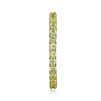 18K Yellow Gold Plated Sterling Silver Women's Genuine Gemstone Eternity Ring
