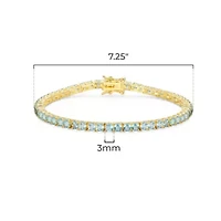 18K Yellow Gold Plated Sterling Silver Women's Birthstone Tennis Bracelet
