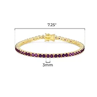 18K Yellow Gold Plated Sterling Silver Women's Birthstone Tennis Bracelet