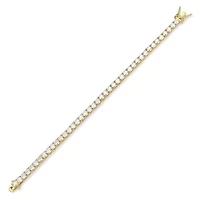 18K Yellow Gold or Rhodium Plated Sterling Silver Women's 11.07 CTTW Moissanite Tennis Bracelet