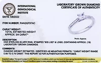 3/4 CT TW Lab Grown Diamond Ring Rhodium Plated Sterling Silver