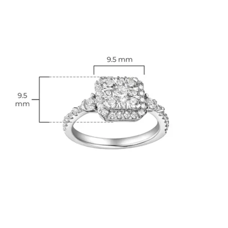 CT TW Lab Grown Diamond Ring Rhodium Plated Sterling Silver