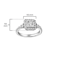 CT TW Lab Grown Diamond Ring Rhodium Plated Sterling Silver