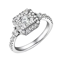 CT TW Lab Grown Diamond Ring Rhodium Plated Sterling Silver