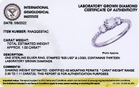 1 CT TW Lab Grown Diamond Three Stone Ring Rhodium Plated Sterling Silver