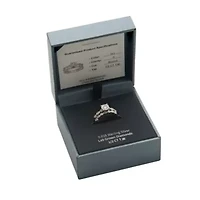 1/2 CT TW Lab Grown Diamond Ring Set Rhodium Plated Sterling Silver