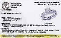 1/2 CT TW Lab Grown Diamond Ring Set Rhodium Plated Sterling Silver
