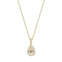 Pear Shaped Moissanite Necklace 18k Gold or Rhodium Plated Sterling Silver