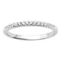1/6 CT TW Lab Grown Diamond Wedding Band Ring Rhodium Over Sterling Silver