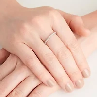 1/6 CT TW Lab Grown Diamond Wedding Band Ring Rhodium Over Sterling Silver