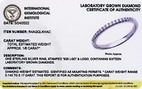 1/6 CT TW Lab Grown Diamond Wedding Band Ring Rhodium Over Sterling Silver