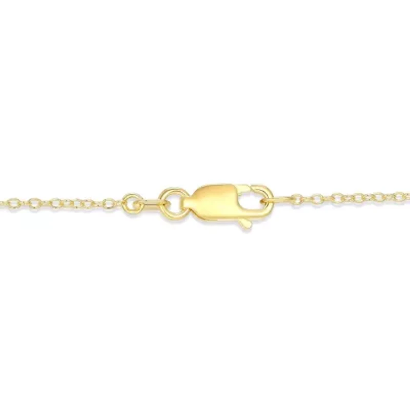 18k Gold Plated Silver 1/10 CTTW Lab Grown Diamond & Birthstone Gemstone Emerald Cut Pendant Necklace