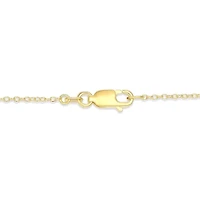 18k Gold Plated Silver 1/10 CTTW Lab Grown Diamond & Birthstone Gemstone Emerald Cut Pendant Necklace