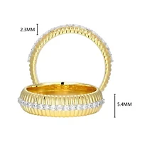 18K Yellow Gold Plated Sterling Silver Women's 1/4 CTTW Lab Grown Diamond Dome Ring