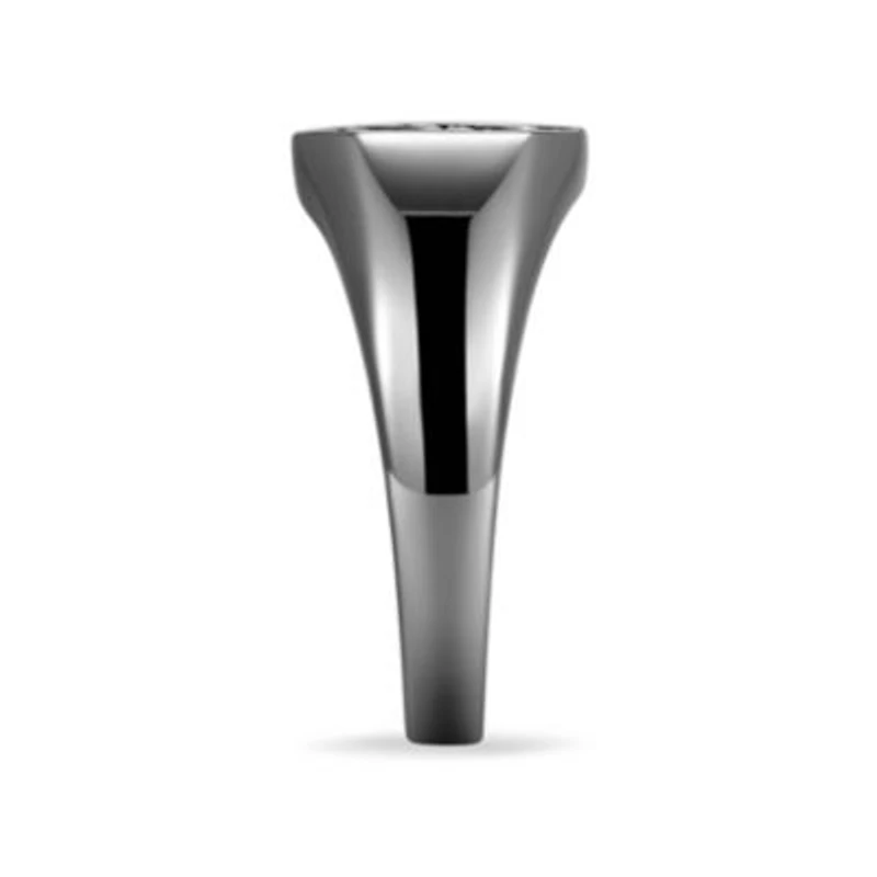 Gunmetal Plated Sterling Silver Men's Genuine Black Sapphire Inlay Ring