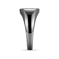 Gunmetal Plated Sterling Silver Men's Genuine Black Sapphire Inlay Ring