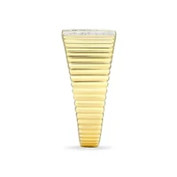 18K Yellow Gold Plated Sterling Silver Women's 1/10 CTTW Lab Grown Diamond Pave Ring