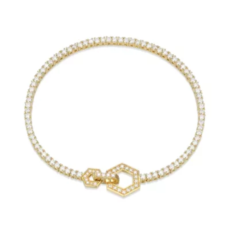 18K Yellow Gold or Rhodium Plated Sterling Silver Moissanite Tennis Bracelet