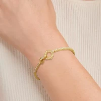 18K Yellow Gold or Rhodium Plated Sterling Silver Moissanite Tennis Bracelet