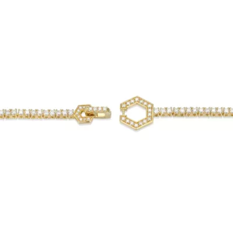18K Yellow Gold or Rhodium Plated Sterling Silver Moissanite Tennis Bracelet