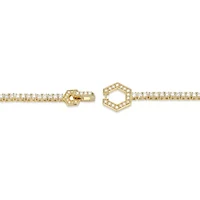 18K Yellow Gold or Rhodium Plated Sterling Silver Moissanite Tennis Bracelet
